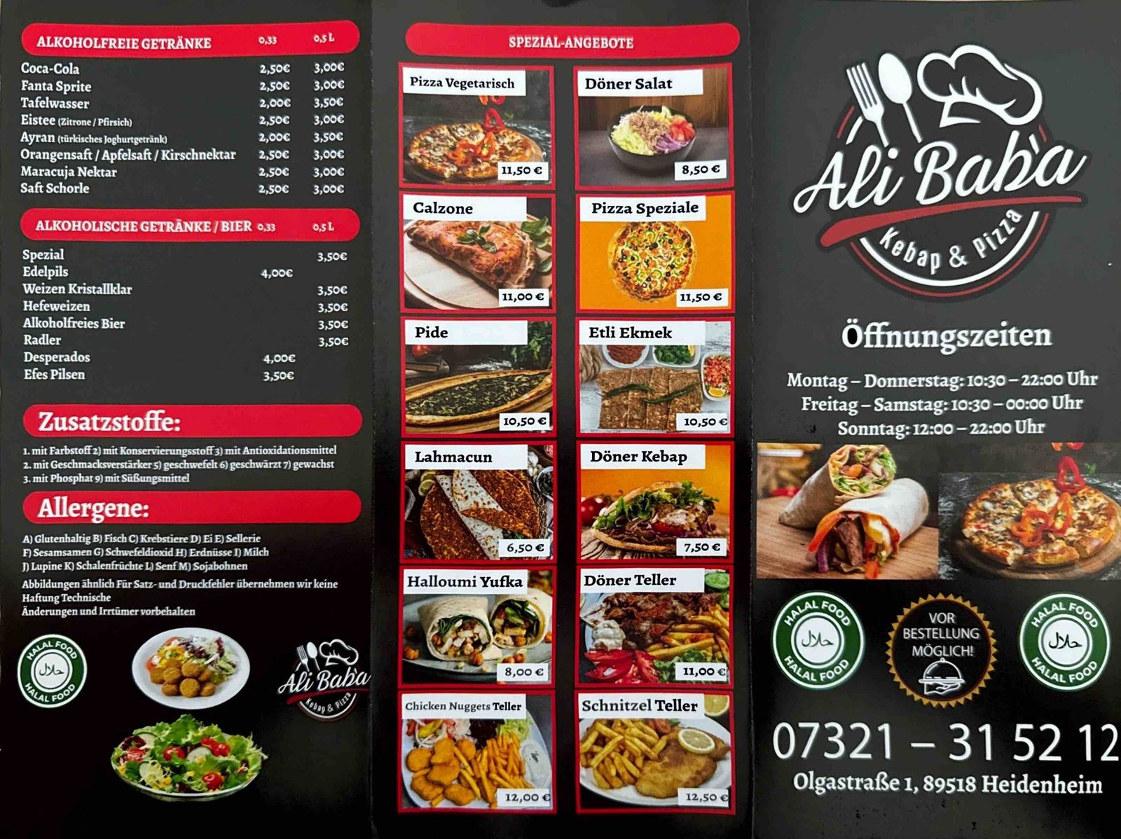 Speisekarte Seite 2 – Ali Baba Heidenheim